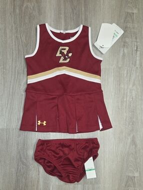 Under Armour Maroon Cheer Dress with Gold & White Trim